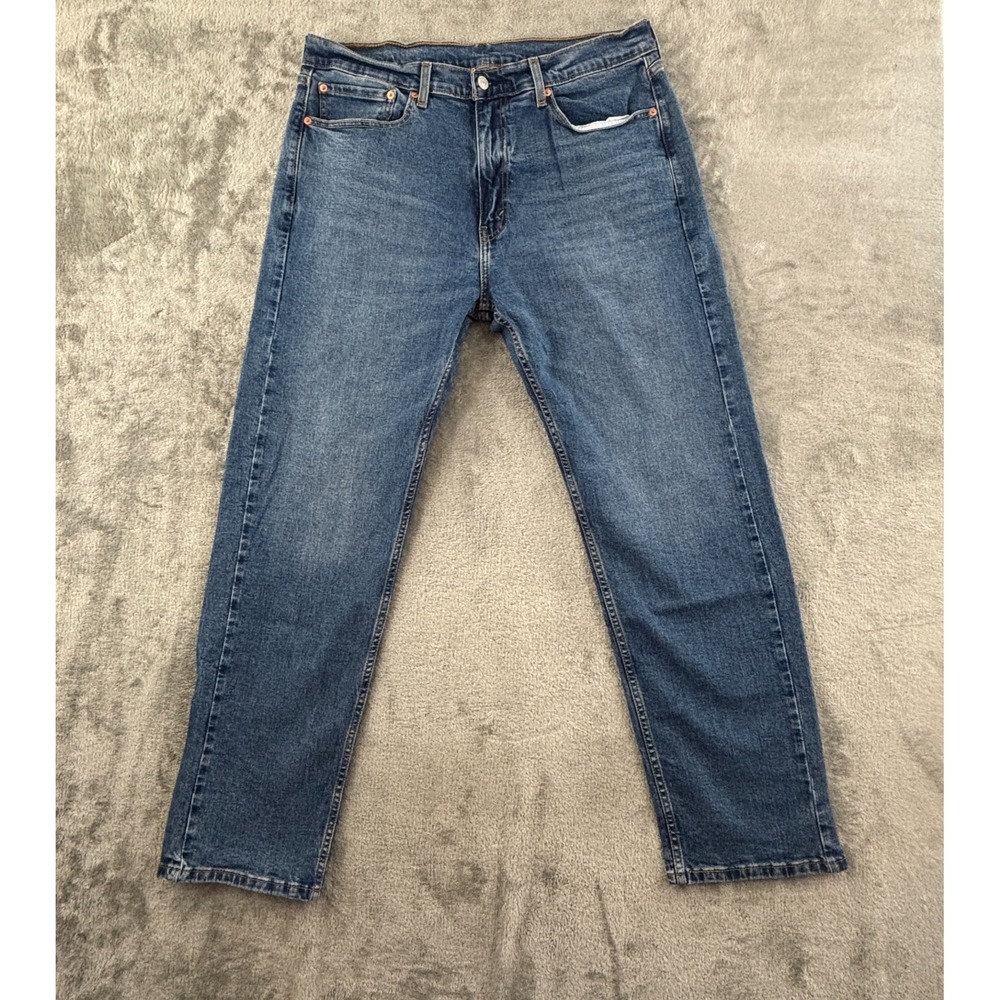 Levis 505 Regular Fit Jeans Mens 36x32‎ Medium Wash Straight Leg Stretch Denim